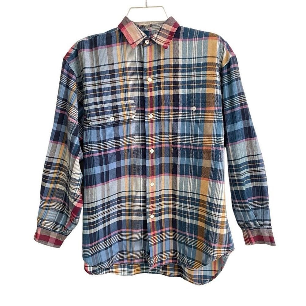 Polo Ralph Lauren plaid multi colored button up long sleeve shirt *L/XL Big Boys